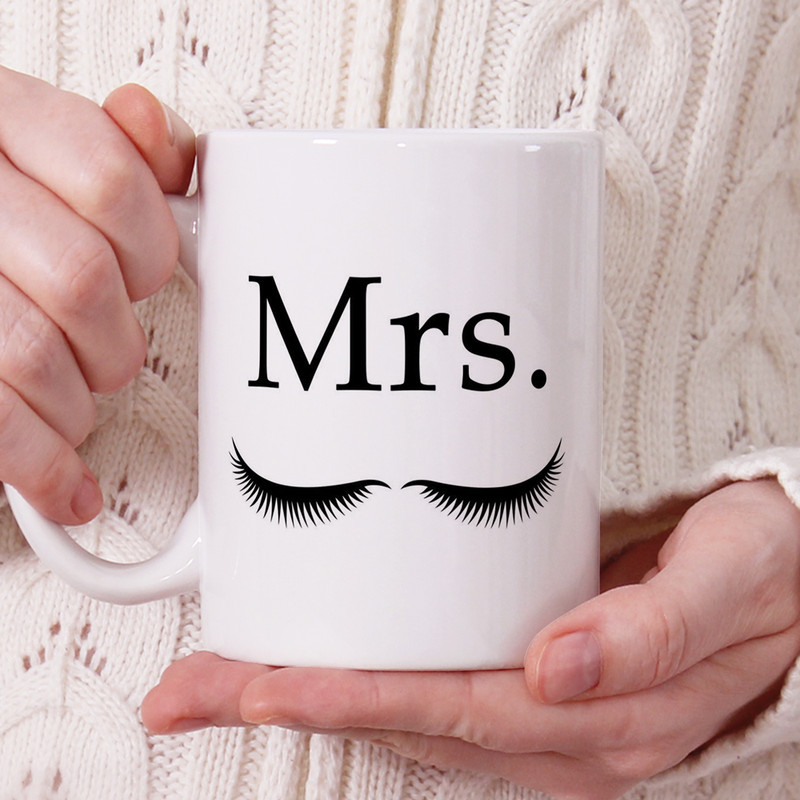 ماگ ناریکو طرح فانتزی مدل ست عاشقانه Mr  Mrs کد 02 مجموعه دو عددی