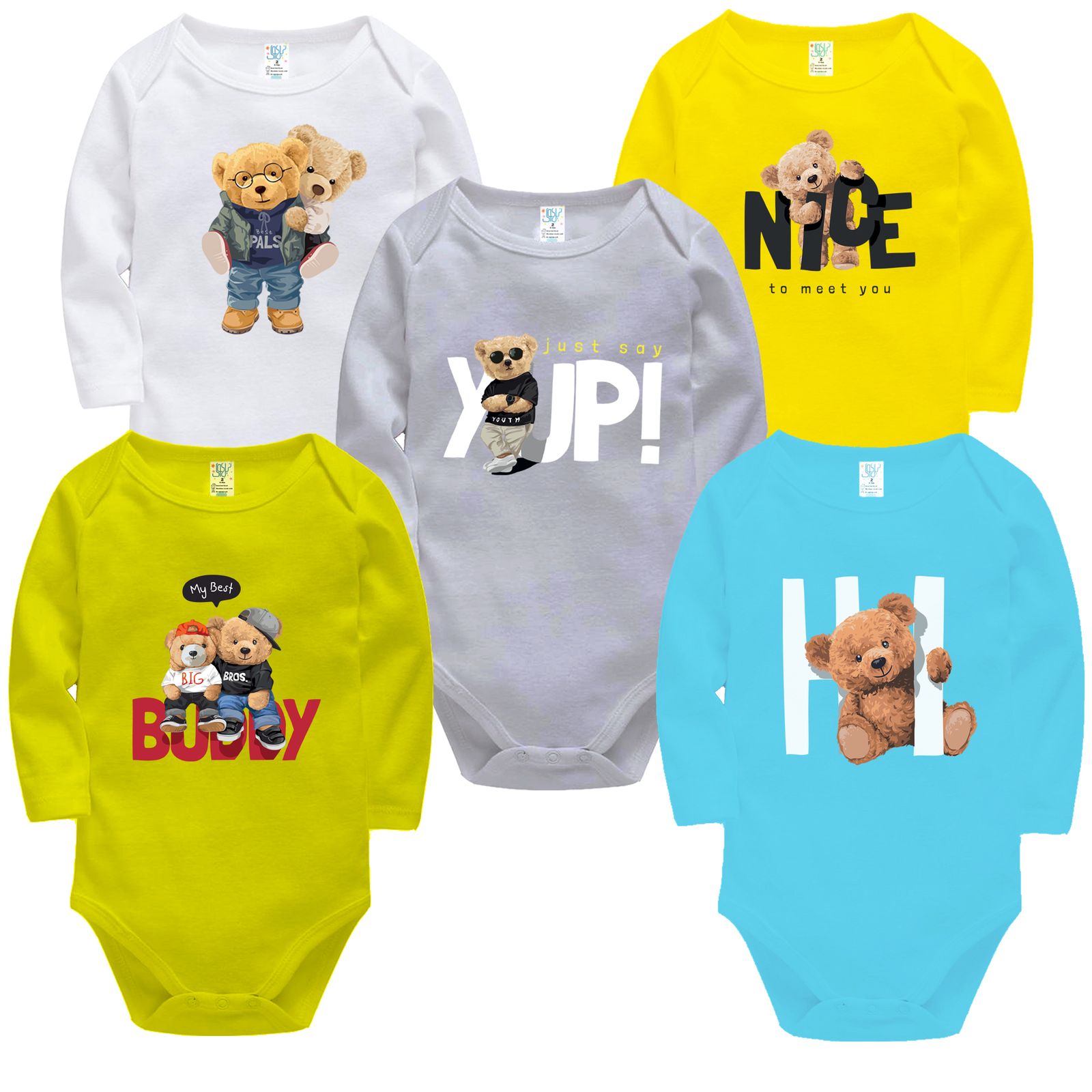 بادی نوزادی نیل کوک مدل Winter Teddy مجموعه 5 عددی - - 1