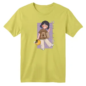 تی شرت آستین کوتاه یقه گرد بچگانه مدل دخترک کد 4