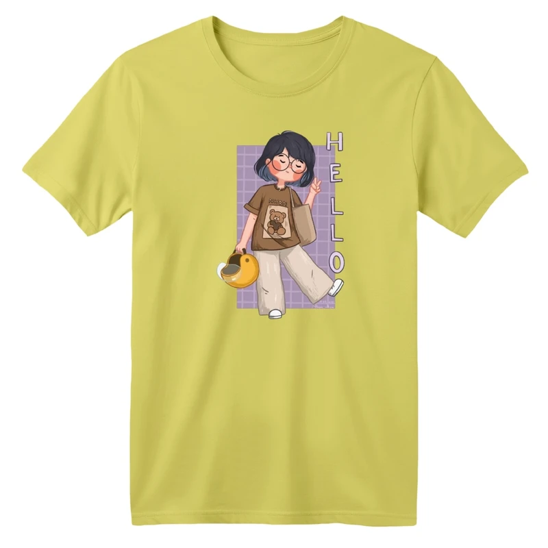 تی شرت آستین کوتاه یقه گرد بچگانه مدل دخترک کد 4