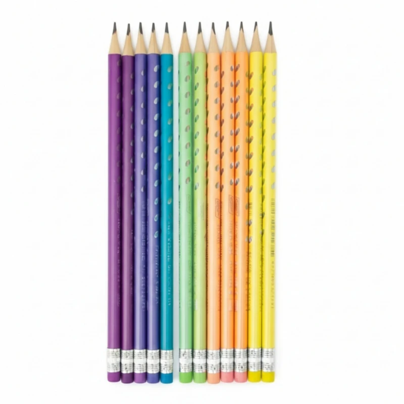 مداد هانگ وی با درجه سختی HB2 مدل پاک کن دار مجموعه 12 عددی