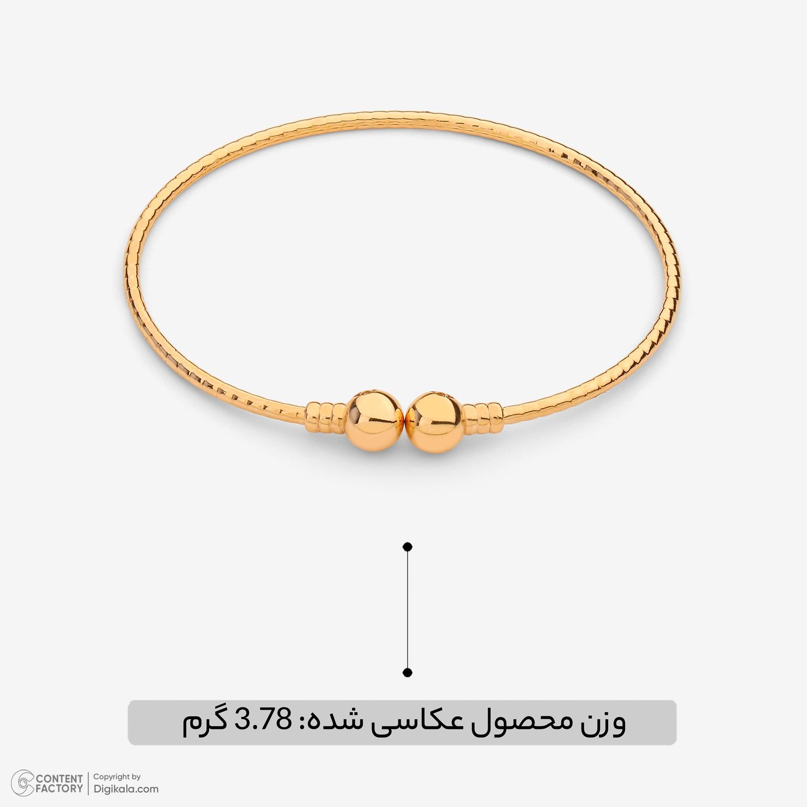 بنگل طلا 18 عیار زنانه حافا گلد مدل یورمن کد bn007 -  - 7