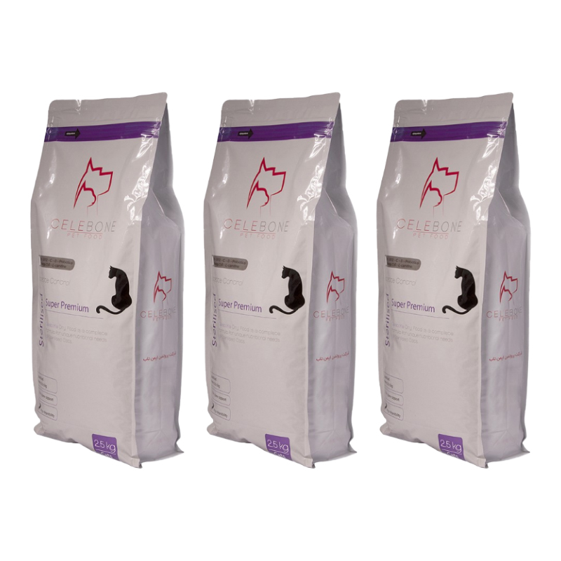 غذای خشک گربه بالغ سلبن مدل Sterilised طعم مرغ بسته 3 عددی