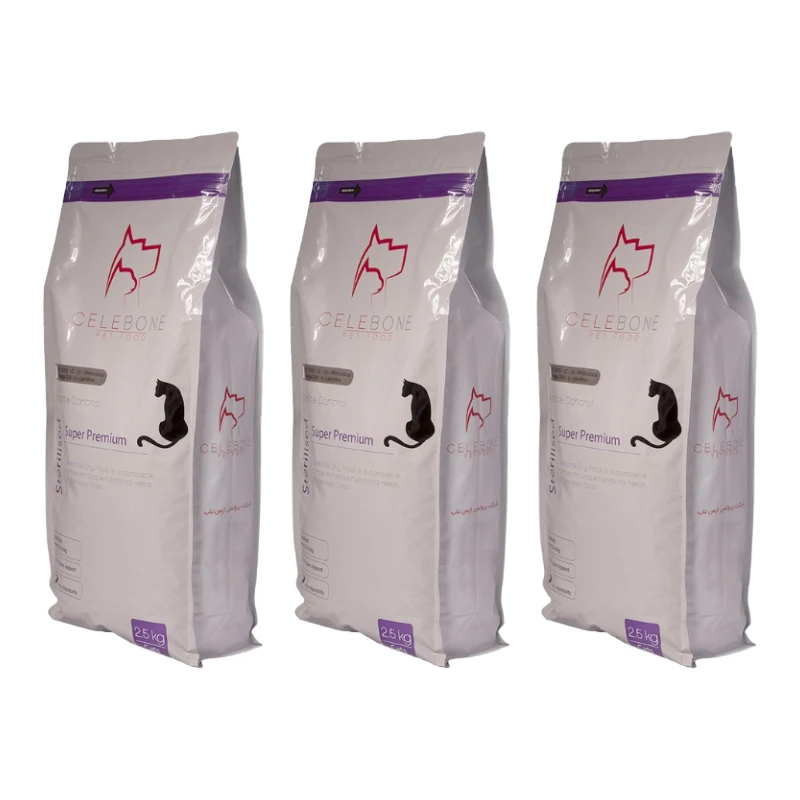 غذای خشک گربه بالغ سلبن مدل Sterilised طعم مرغ بسته 3 عددی