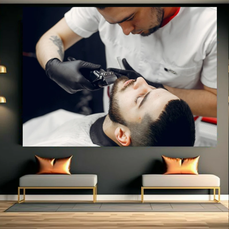 پوستر دیواری طرح آرایشگاه مردانه مدل اصلاح ریش کد BK23086