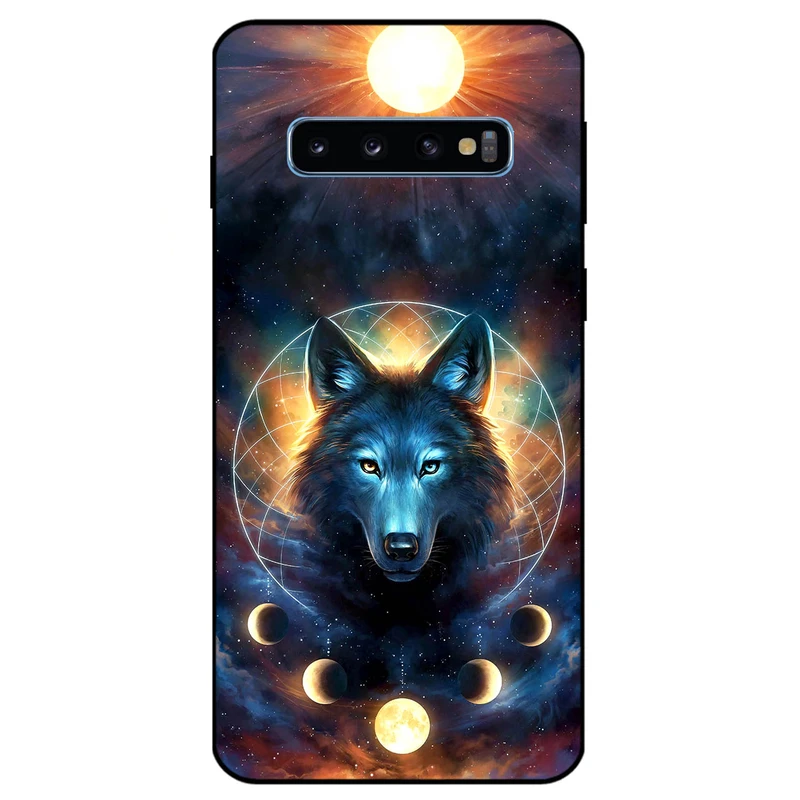 کاور مگافون طرح گرگ و ماه مدل 8006 مناسب برای گوشی موبایل سامسونگ Galaxy S10 Plus   