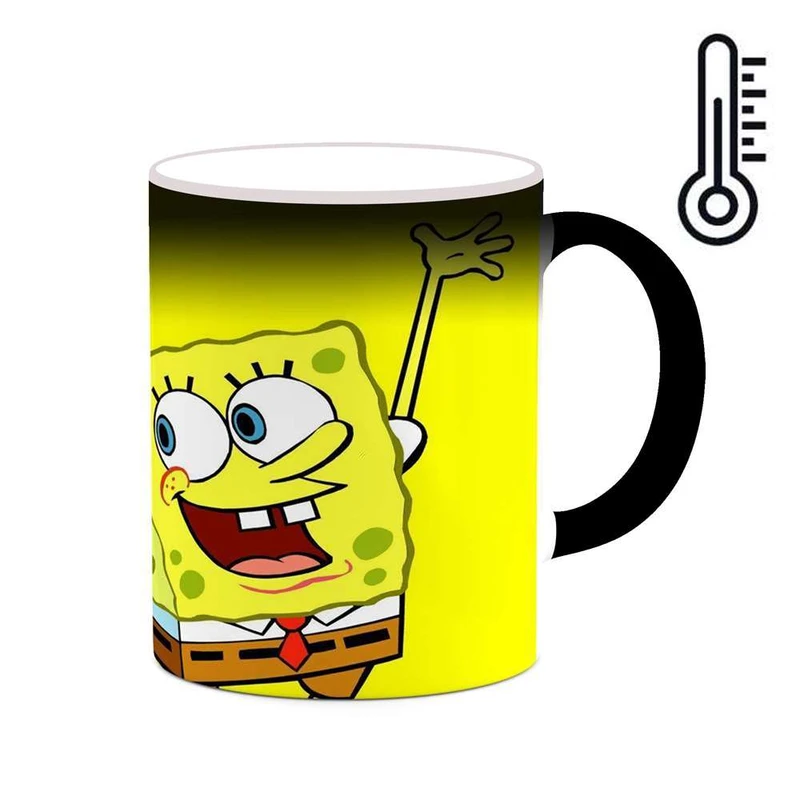 ماگ حرارتی کاکتی مدل کارتون باب اسفنجی کد mgh23473