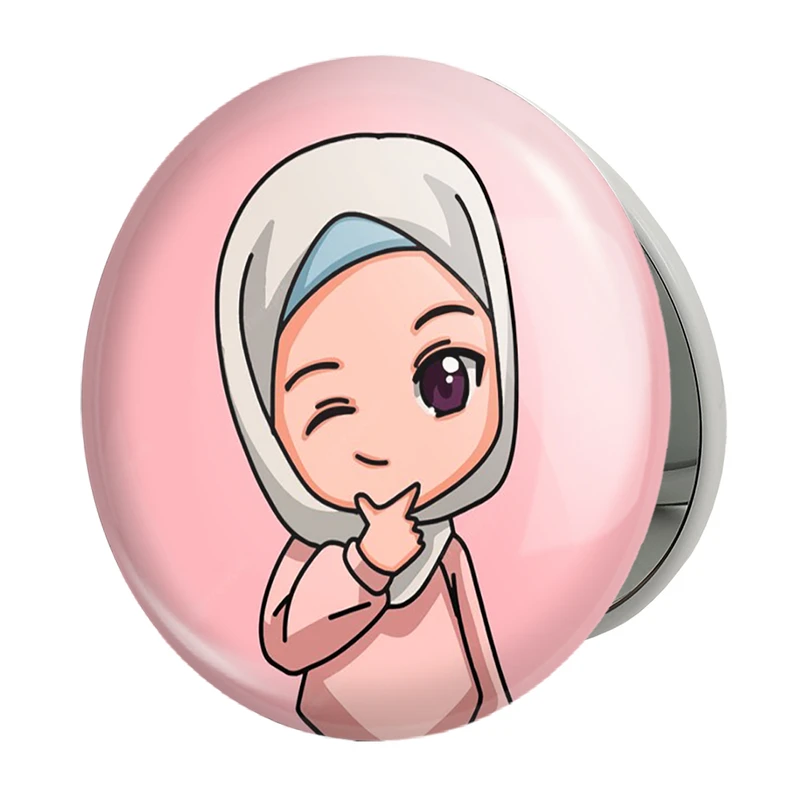 آینه جیبی خندالو طرح دخترانه باحجاب مدل تاشو کد 25993 