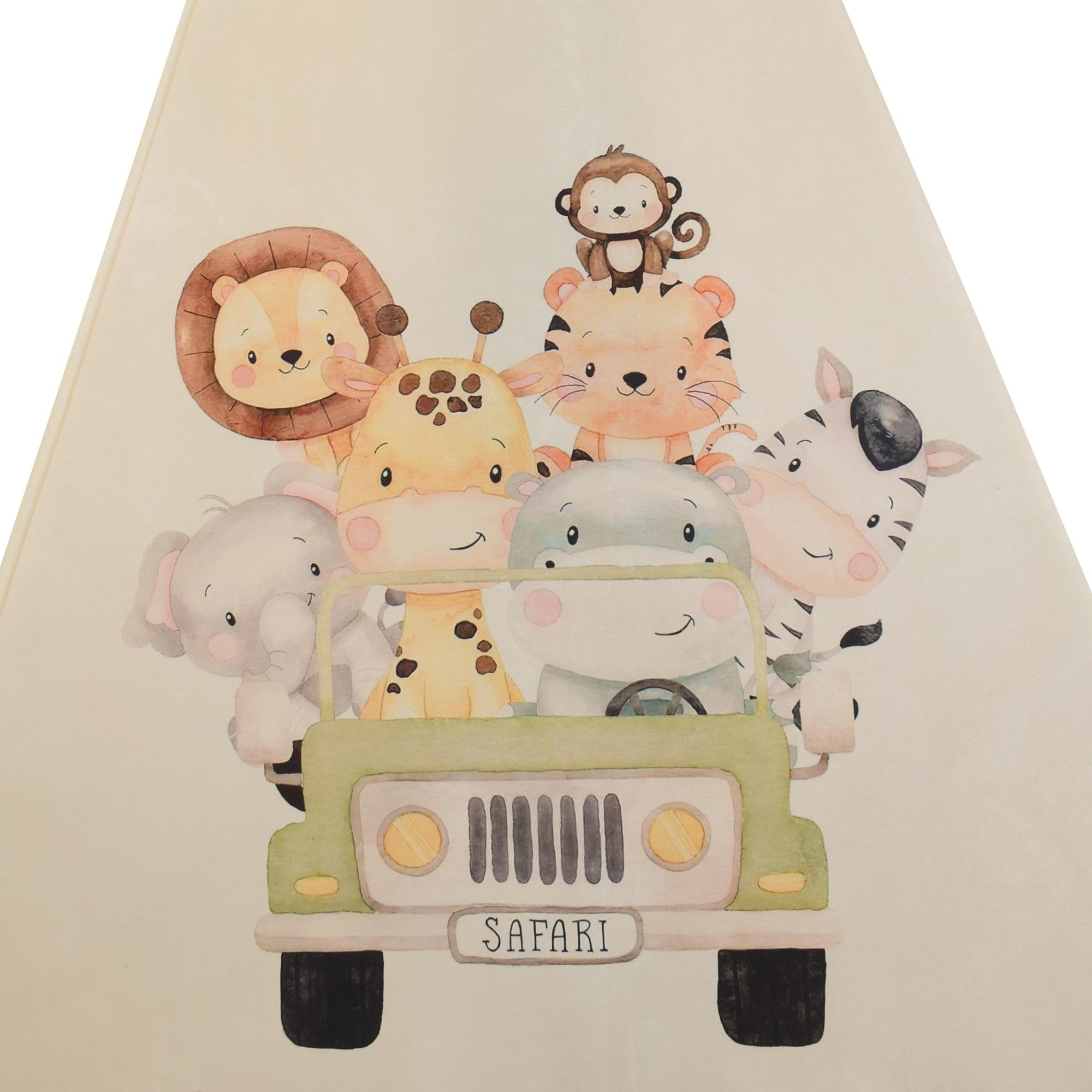 چادر بازی کودک مدل سرخپوستی طرح حیوانات سافاری کد PT503 به همراه کوسن