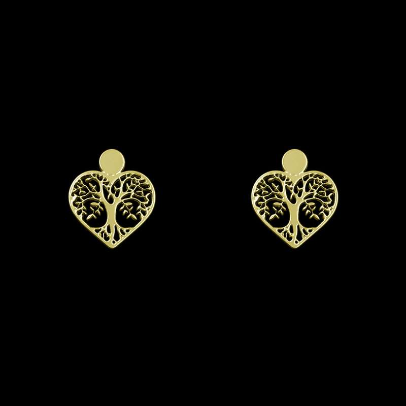 گوشواره طلا 18 عیار زنانه مدوپد مدل قلب کد GA1-14289