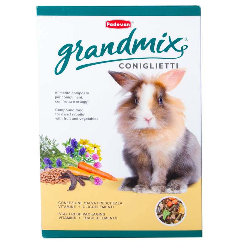 غذای خشک خرگوش پادوان مدل grandmix coniglietti  وزن 850 گرم