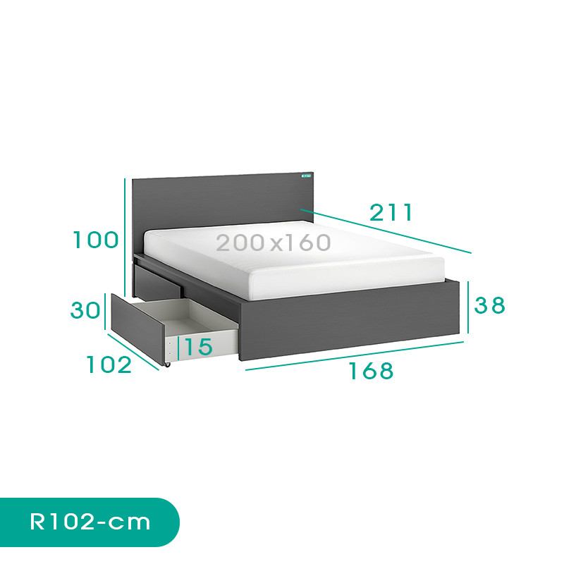 تخت خواب دو نفره اسمردیس مدل R102 سایز 160 × 200 سانتی متر تخت خواب دو نفره اسمردیس مدل R102 سایز 160 × 200 سانتی متر