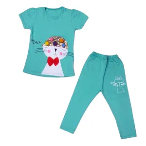 ست تیشرت آستین کوتاه و شلوار دخترانه مدل omiao