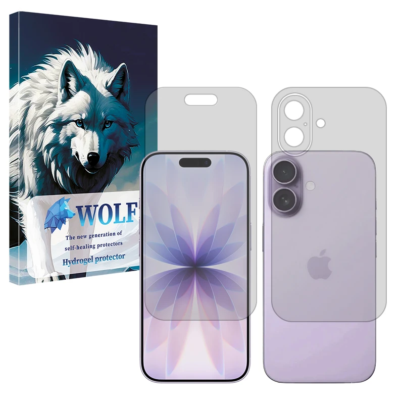 محافظ صفحه نمایش شفاف ولف مدل Tough مناسب برای گوشی موبایل اپل iPhone 17 به همراه محافظ پشت گوشی