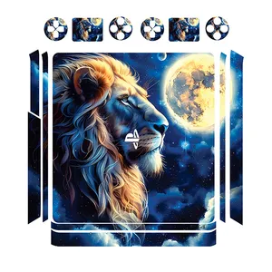 برچسب پلی استیشن ۴ اسلیم مدل lion 02 مجموعه 14 عددی