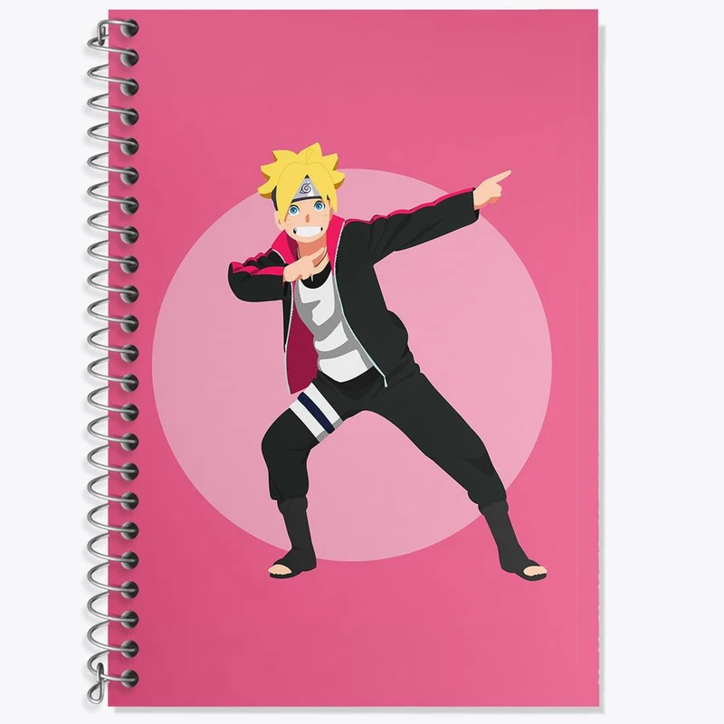 دفتر زبان 50 برگ خندالو مدل سه خط طرح بوروتو اوزوماکی انیمه بوروتو Boruto کد 13145