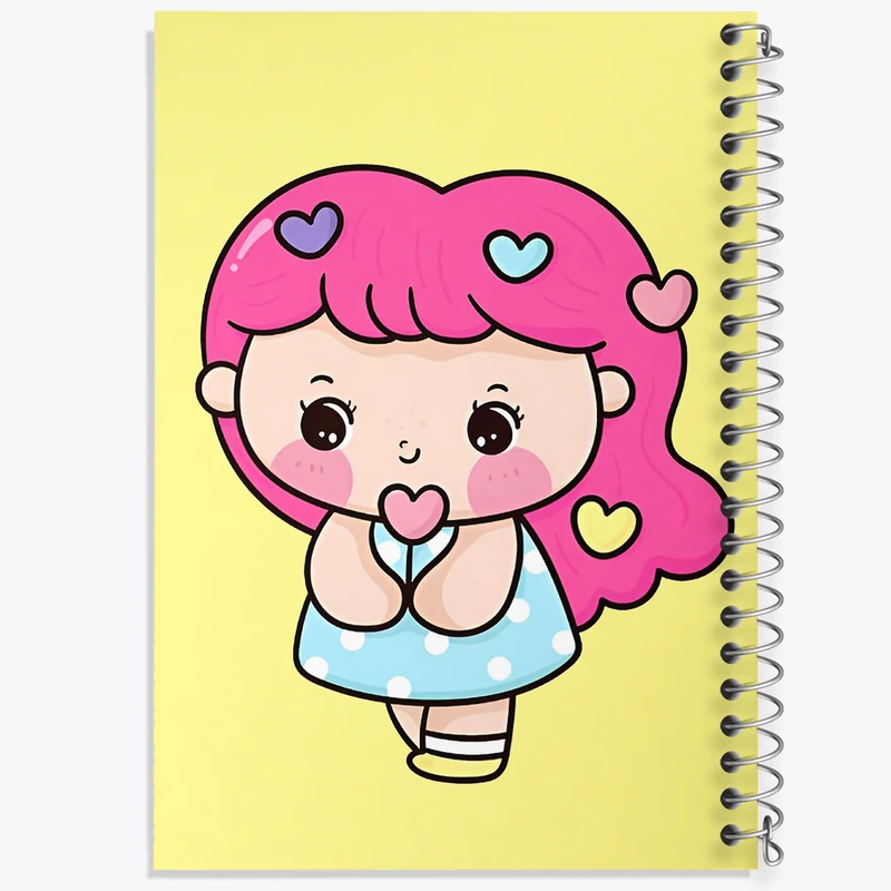 دفتر ژورنال نویسی 50 برگ خندالو مدل نقطه ای طرح دخترانه کیوت کد N4151