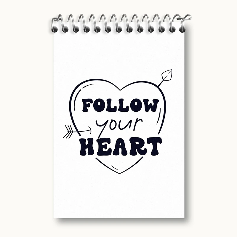 دفتر یادداشت 50 برگ خندالو مدل Follow Your Heart کد F1062