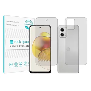 Rockspace transparent screen protector HyGEL model suitable for Motorola Moto G73 mobile phone with back protector