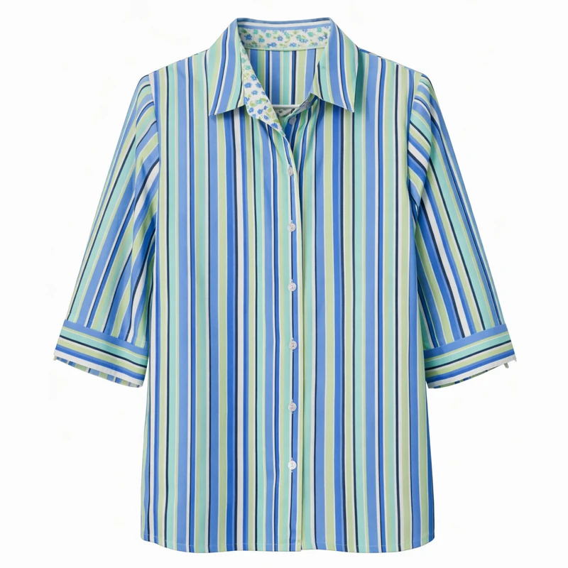 شومیز آستین سه ربع یقه برگردان زنانه مدل 3803