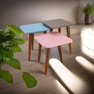 میز عسلی مربع مدل لیون 322 کد 102 مجموعه سه عددی