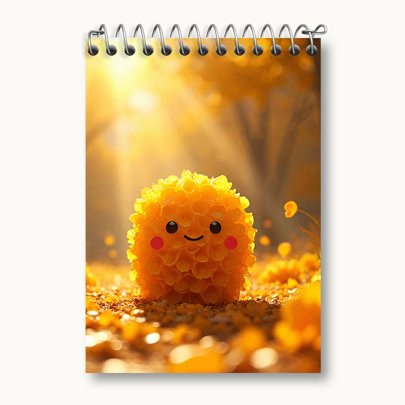 دفتر یادداشت 50 برگ خندالو طرح گل کیوت و بامزه کد N3404