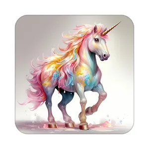 زیر لیوانی کاکتی طرح اسب تک شاخ و یونیکورن مدل mp31702