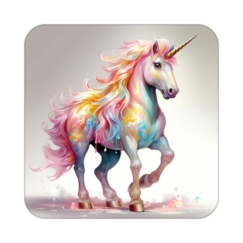 زیر لیوانی کاکتی طرح اسب تک شاخ و یونیکورن مدل mp31702