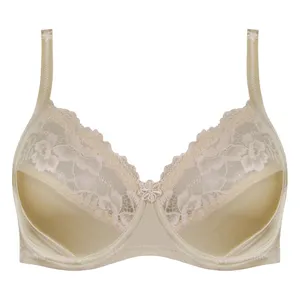 سوتین زنانه پانیذ مدل فنردار گیپور گلدار کد 66308