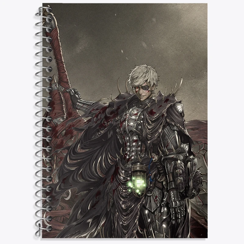 دفتر زبان 50 برگ خندالو مدل دو خط طرح بازی شکارچی هیولا (Monster Hunter) کد 33223