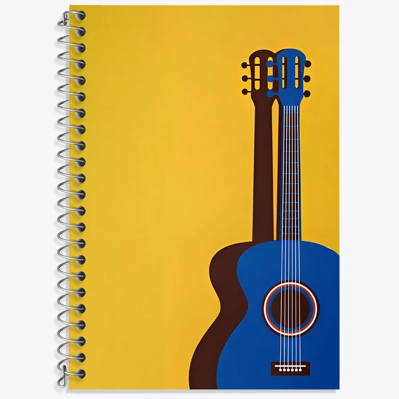 دفتر زبان 50 برگ خندالو مدل دو خط طرح گیتار کد N3377
