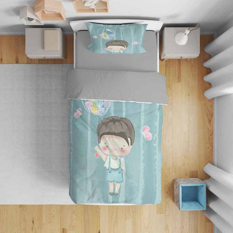 سرویس روتختی مدل پسربچه T5861 یک نفره 5 تکه