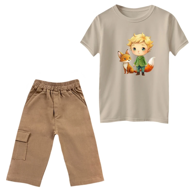 ست تی‌شرت و شلوارک پسرانه مدل شازده کوچولو