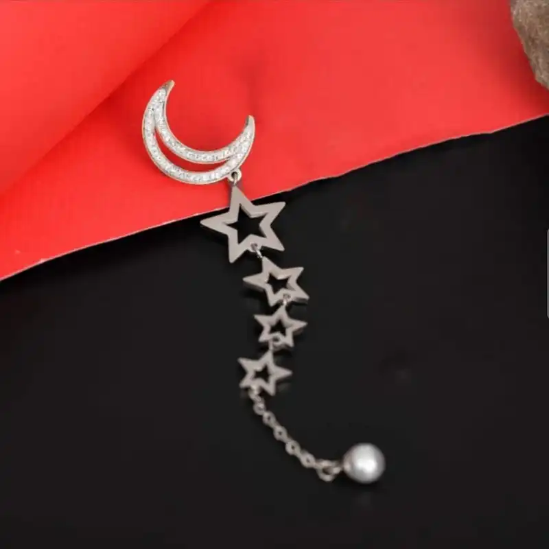 گوشواره زنانه ماصرم مدل ماه و ستاره کد ER2035