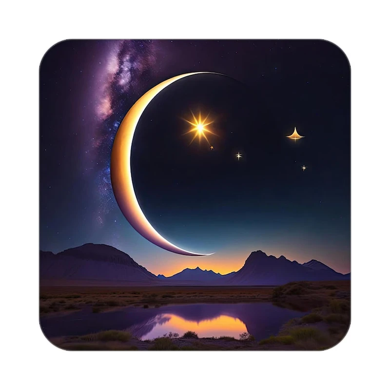 زیر لیوانی کاکتی طرح ماه و ستاره مدل mp53139