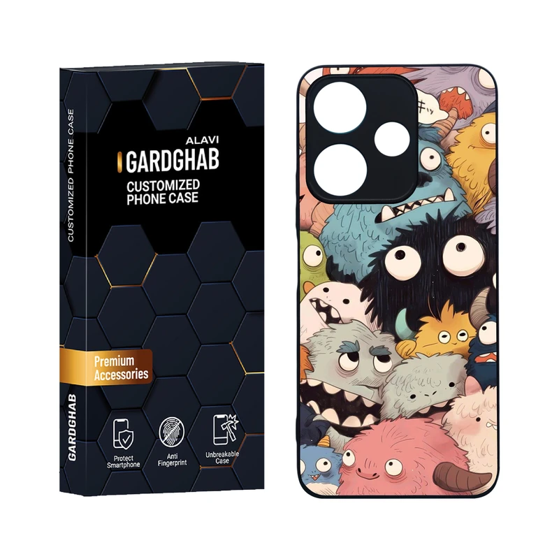 کاور گارد قاب علوی مدل دورژله ای کارتنی و انیمه مناسب برای گوشی موبایل شیائومی Redmi 13 4G / 5G