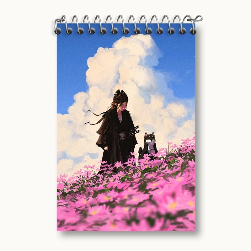 دفتر یادداشت 50 برگ خندالو مدل دختر انیمه ای کد F2517