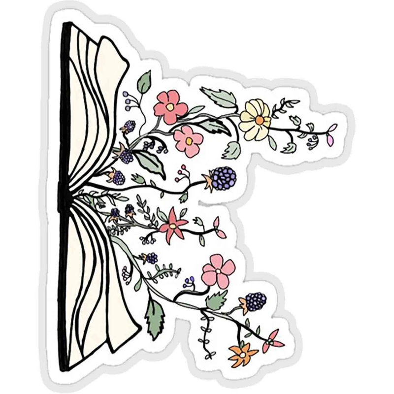 استیکر لپ تاپ طرح flowers growing from book کد ST661