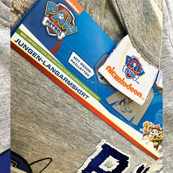 تی شرت آستین بلند بچگانه پاو پاترول مدل sff-88