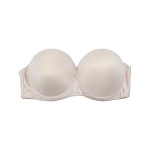 سوتین زنانه مدل دکلته ساده رنگ کرم