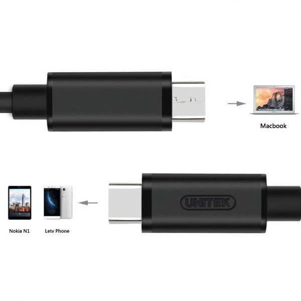 کابل تبدیل USB_C به Micro B یونیتک مدل Y-C473BK طول 1 متر