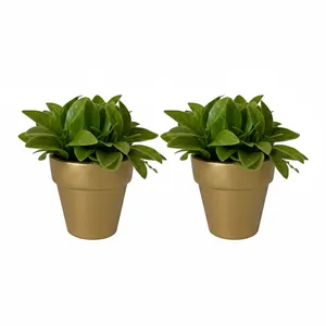 گلدان به همراه گل مصنوعی مدل سفالی کد 852 بسته 2 عددی