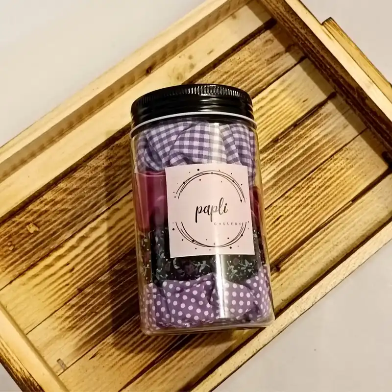 کش مو زنانه پاپلی  مدل اسکرانچی بسته 4 عددی