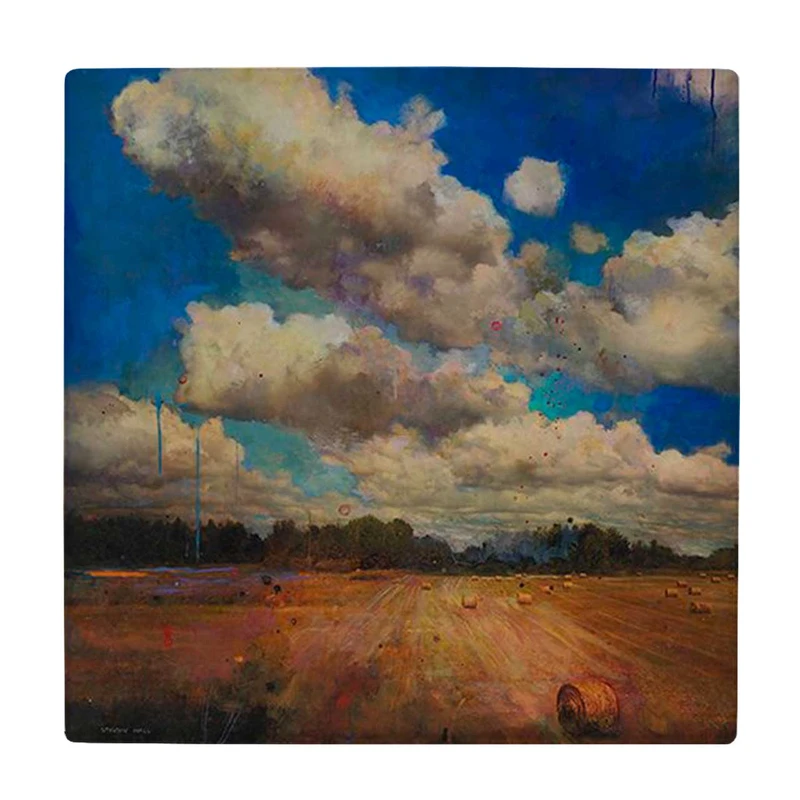  زیر لیوانی  طرح نقاشی مزرعه و آسمان ابری کد    5979078_4866