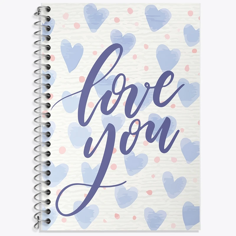 دفتر زبان 50 برگ خندالو مدل دو خط طرح Love You کد F2016