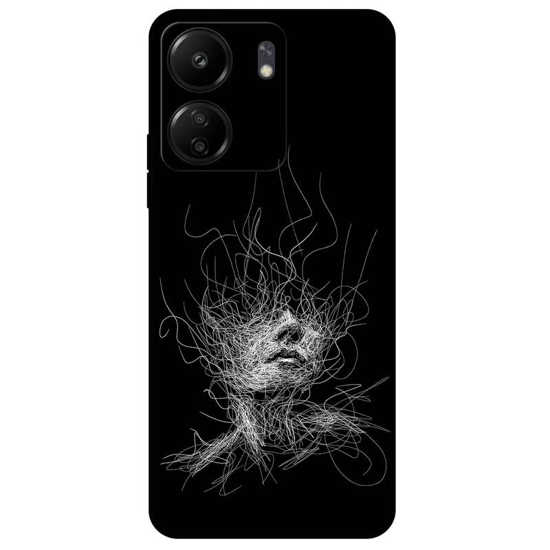 کاور مگافون طرح اسکچ صورت مدل 7423 مناسب برای گوشی موبایل شیائومی Poco C65