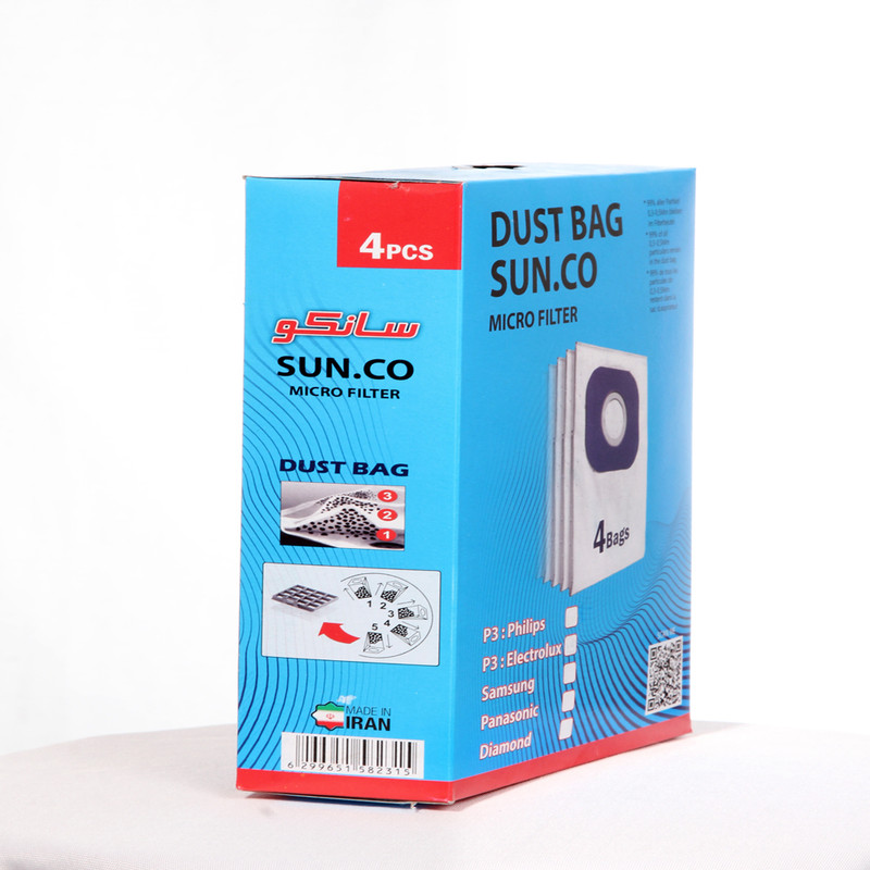 پاکت جاروبرقی سانکو کد B24 بسته 4 عددی مناسب برای جارو برقی پارس خزر 104