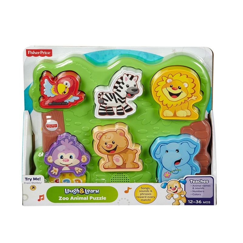 بازی آموزشی حیوانات فیشر پرایس مدل Laugh N Learn Zoo Animal Puzzle کد CGM43