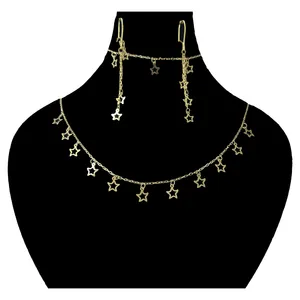نیم ست طلا 18 عیار زنانه دوست خوب مدل ستاره dk1045