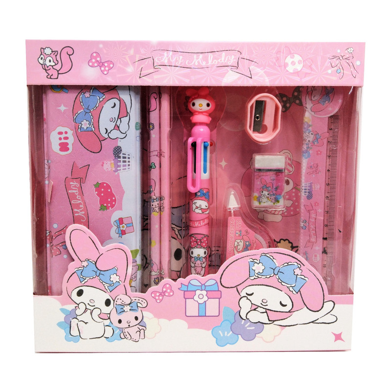 ست لوازم التحریر مدل 8026 طرح ملودي مجموعه 8 عددی